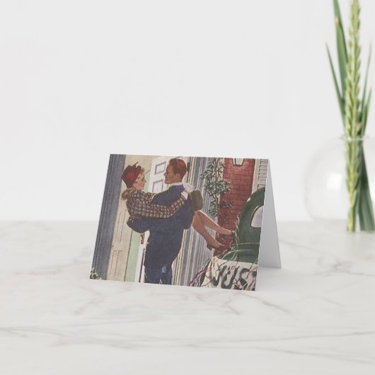 レトロスタイルの結婚式お礼カード 新婚夫婦向け TYカード サンキューカード (正面)