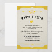 レトロスタイルの結婚式招待状テンプレート 招待状 (正面/裏面)