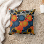 レトロスタイルの継ぎ目のない幾何学的円 クッション (ブランケット)