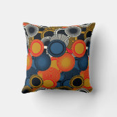 レトロスタイルの継ぎ目のない幾何学的円 クッション (裏面)