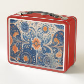 レトロスタイルの美しい メタルランチボックス (裏面)