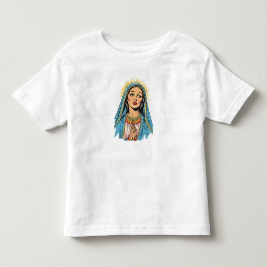 レトロスタイルの聖母マリアの子供用Tシャツ トドラーTシャツ (正面)
