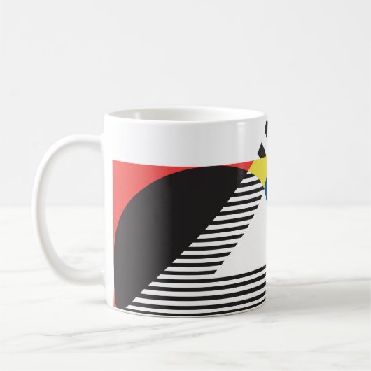レトロスタイルの背景 コーヒーマグカップ (左)