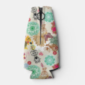 レトロスタイルの花柄 ボトルクーラー (裏面)