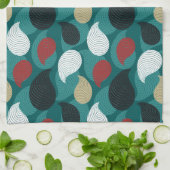 レトロスタイルの魅力的な色の渦 キッチンタオル (折り畳み)