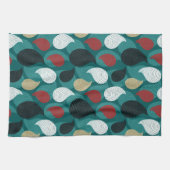 レトロスタイルの魅力的な色の渦 キッチンタオル (横)