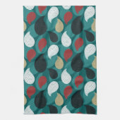 レトロスタイルの魅力的な色の渦 キッチンタオル (縦)