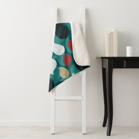 レトロスタイルの魅力的な色の渦 シェルパブランケット (インサイチュ)