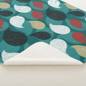 レトロスタイルの魅力的な色の渦 シェルパブランケット (3/4)