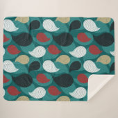 レトロスタイルの魅力的な色の渦 シェルパブランケット (正面(横))