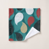 レトロスタイルの魅力的な色の渦 バスタオルセット (ウォッシュタオル)