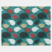 レトロスタイルの魅力的な色の渦 フリースブランケット (正面(横))