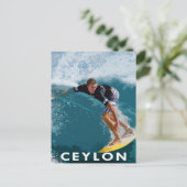 レトロスタイルはがきサーフィンスリランカセイロン ポストカード (スタンド正面)