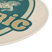 レトロスタイルを作られた人魚のシーフードのラベル カッティングボード (角)