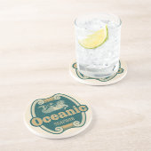 レトロスタイルを作られた人魚のシーフードのラベル コースター (側面)