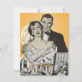 レトロスタイルアナウンス招待状カップルシャワー 招待状 (正面)