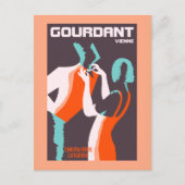 レトロスタイルアールデコフランスのファッションad ポストカード (正面)