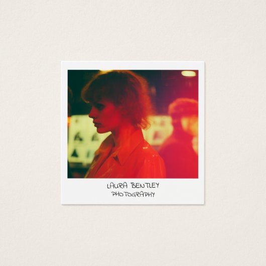 レトロスタイルインスタントフォトスクエア名刺 (正面)