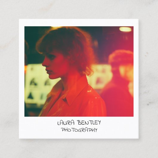 レトロスタイルインスタントフォトスクエア名刺 スクエア名刺 (正面)