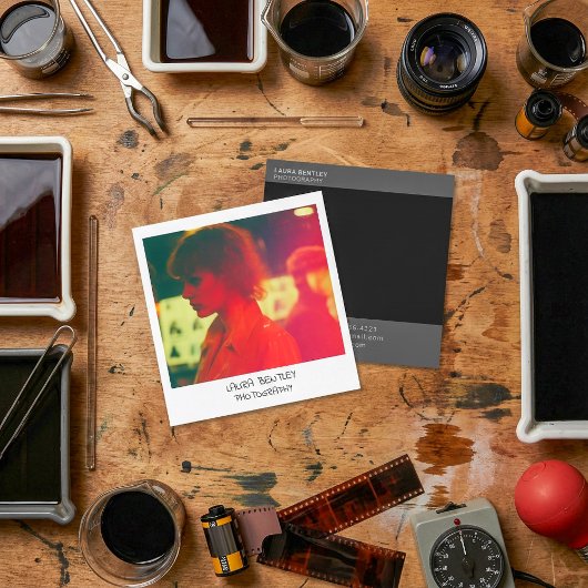 レトロスタイルインスタントフォトスクエア名刺 スクエア名刺