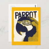 レトロスタイルオウム ポストカード (正面/裏面)