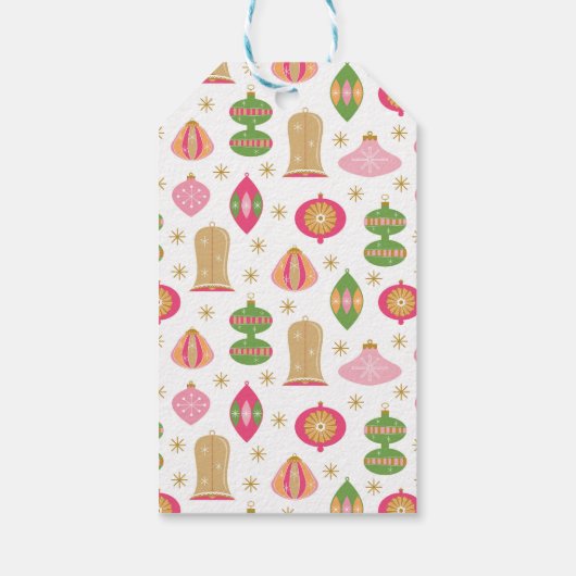 レトロスタイルオーナメント – ピンク ギフトタグ (裏面)