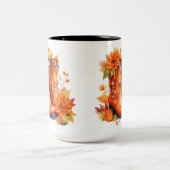 レトロスタイルカウボーイブーツ – 紅葉 ツートーンマグカップ (中央)