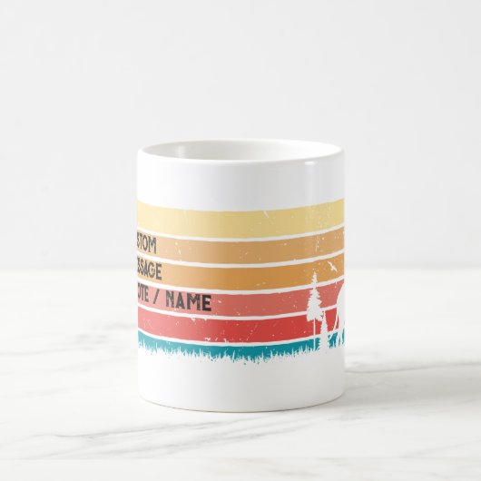 レトロスタイルカスタムのダルマチアン犬の恋人トレーナー コーヒーマグカップ (中央)