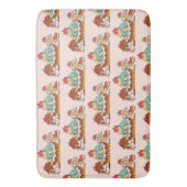 レトロスタイルカップケーキ甘いデザートパターン バスマット (正面縦)