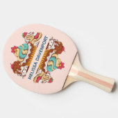 レトロスタイルカップケーキ甘いデザートパターン 卓球ラケット (横)