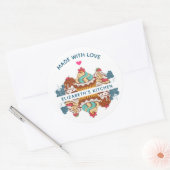 レトロスタイルカップケーズスイートデザートキッチン ラウンドシール (封筒)