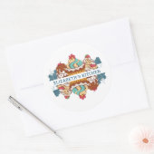 レトロスタイルカップケーズスイートデザートキッチン ラウンドシール (封筒)