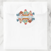 レトロスタイルカップケーズスイートデザートキッチン ラウンドシール (バッグ)