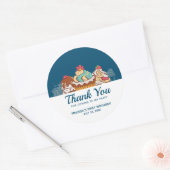 レトロスタイルカップケーズスイートデザートパーティー ラウンドシール (封筒)