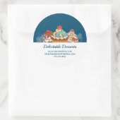 レトロスタイルカップケーズスイートデザートビジネス ラウンドシール (バッグ)