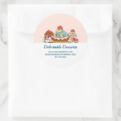 レトロスタイルカップケーズスイートデザートビジネス ラウンドシール (バッグ)