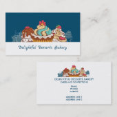 レトロスタイルカップケーズスイートデザートベーカリー 名刺 (正面/裏面)