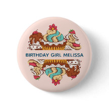 レトロスタイルカップケーズスイートデザート誕生日ガール