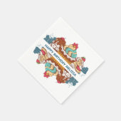 レトロスタイルカップケーズスイートデザート誕生日 スタンダードカクテルナプキン (角)