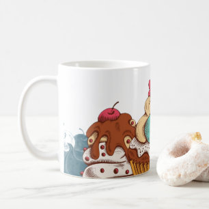 レトロスタイルカップケーズスイートデザート コーヒーマグカップ