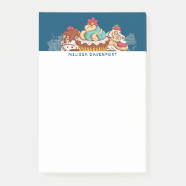 レトロスタイルカップケーズスイートデザート ポストイット