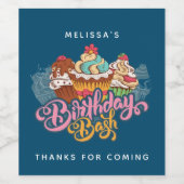 レトロスタイルカップケーズスイートデザート ワインラベル (シングルラベル)