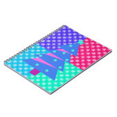 レトロスタイルカラフルスノーフレーククリスマスツリー ノートブック (左側)