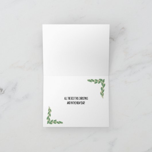 レトロスタイルキッチンシーンクリスマスカード シーズンカード (内部)