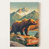 レトロスタイルクマの漫画と山脈ポスター プランナー手帳 (裏面)