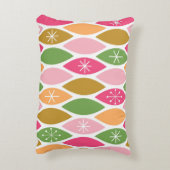レトロスタイルクリスマスオーナメント – ピンクグリーン金ゴールド アクセントクッション (裏面(縦))