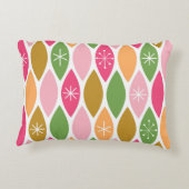 レトロスタイルクリスマスオーナメント – ピンクグリーン金ゴールド アクセントクッション (裏面)