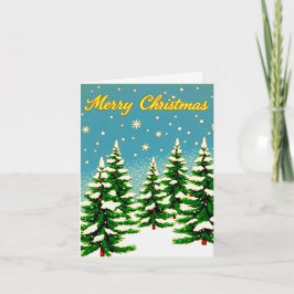 レトロスタイルクリスマスカード（木あり） カード