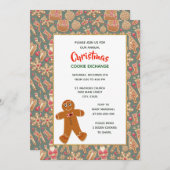 レトロスタイルクリスマスクッキー交換パーティー 招待状 (正面/裏面)