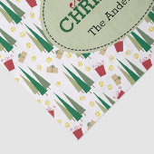 レトロスタイルクリスマスパターンパーソナライズされた、 薄葉紙 (詳細)